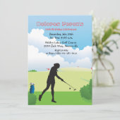 Woman Golfer Uitnodiging (Staand voorkant)