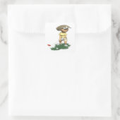 Woman Golfer Vierkante Sticker (Tas)