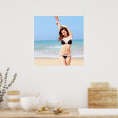 Woman In A Black And White Bikini Poster (Keuken)