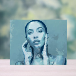 "Woman in Blue" Acryl Bord