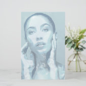 "Woman in Blue"  Briefpapier (Staand voorkant)