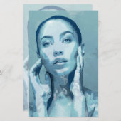 "Woman in Blue"  Briefpapier (Voorkant / Achterkant)