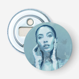 "Woman in Blue" Button Flesopener