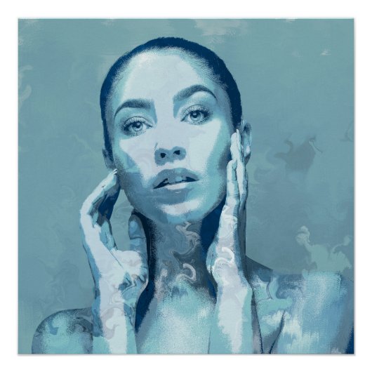 "Woman in Blue" Glossy Poster Perfect Poster (Voorkant)