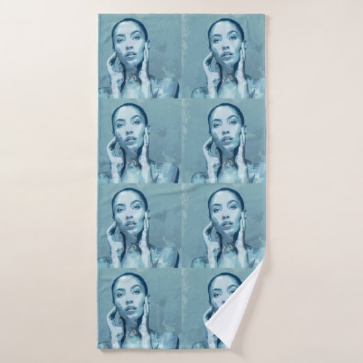 "Woman in Blue" Premium Canvas  Badhanddoek (Badhanddoek)