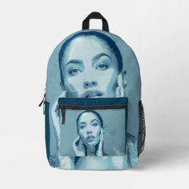 "Woman in Blue" Premium Canvas  Bedrukte Rugzak