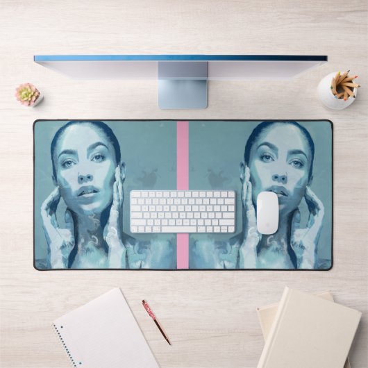 "Woman in Blue" Premium Canvas  Bureaumat (Kantoor 1)