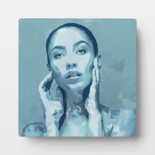 "Woman in Blue" Premium Canvas Fotoplaat (Voorkant)