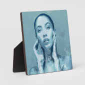 "Woman in Blue" Premium Canvas Fotoplaat (Voorkant)