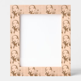 "Woman in Blue" Premium Canvas  Gegraveerde Lijstjes