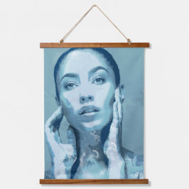 "Woman in Blue" Premium Canvas Hangend Wandkleed