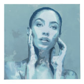 "Woman in Blue" Premium Canvas  Kubus (Rechts)