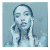 "Woman in Blue" Premium Canvas  Kubus (Voorkant)