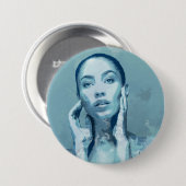 "Woman in Blue" Ronde Button 7,6 Cm (Voorkant /achterkant)