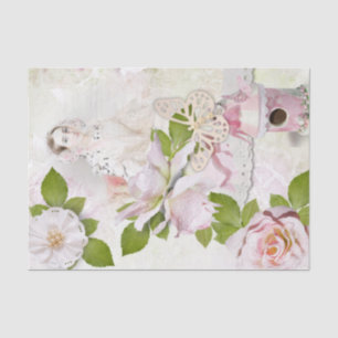  Woman Lace Pink Floral Tissuepapier