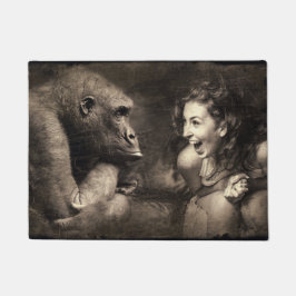 Woman Making Gorilla Laugh Deurmat