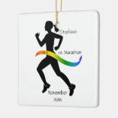 Woman Marathon Runner Ornament in Rainbow (Links)