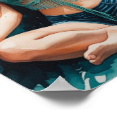 Woman Meditating with Bengal Tiger Poster (Hoek)