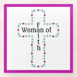 Woman of faith glazen onderzetter