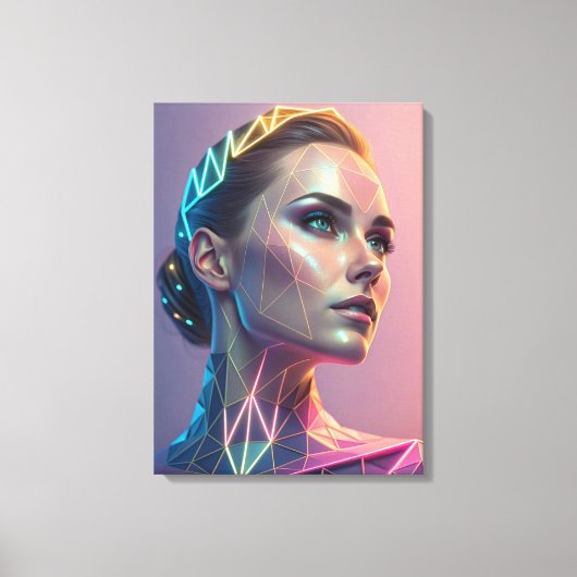 Woman of the Future Futuristic Geometric Canvas Afdruk (Voorkant)