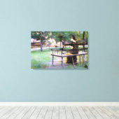 Woman on a Bench (door Edwin Austin Abbey) Canvas Afdruk (Insitu (Houten vloer))