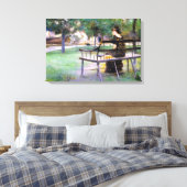 Woman on a Bench (door Edwin Austin Abbey) Canvas Afdruk (Insitu (Slaapkamer))