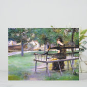 Woman on a Bench (door Edwin Austin Abbey) Kaart (Staand voorkant)