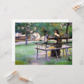 Woman on a Bench (door Edwin Austin Abbey) Kaart (Voorkant / Achterkant in situ)