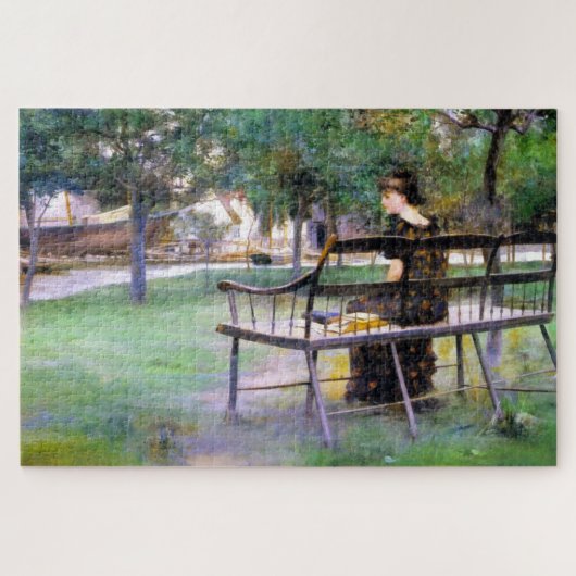 Woman on a Bench (door Edwin Austin Abbey) Legpuzzel (Horizontaal)