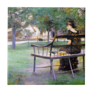 Woman on a Bench (door Edwin Austin Abbey) Tegeltje