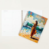 Woman on Beach Abstract Seaside Art Personalized Planner (Display)