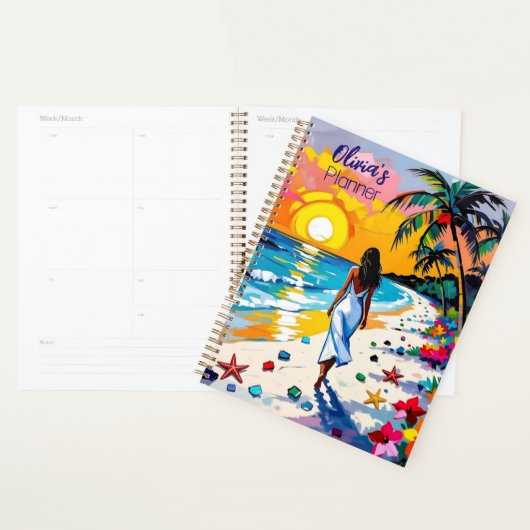 Woman on Beach Tropical Scene Personalized (Devant avec enveloppe)