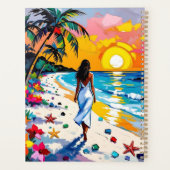 Woman on Beach Tropical Scene Personalized Planner (Achterkant)