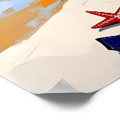 Woman on Beach Tropical Scene Poster (Hoek)