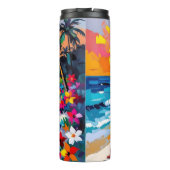 Woman on Beach Tropical Scene Thermosbeker (Achterkant)