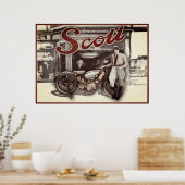 woman on motorfiets poster (Keuken)