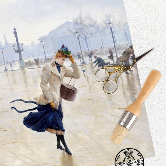  Woman Paris Scene Tissue Paper Tissuepapier