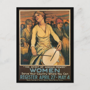 Woman-Power Tweede Wereldoorlog Briefkaart