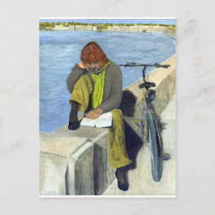 Woman Reading Briefkaart