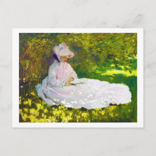 Woman Reading Claude Monet Briefkaart