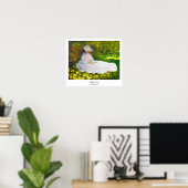 Woman Reading Claude Monet Poster (Thuiskantoor)