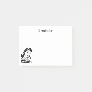 Woman Retro om de woorden van het aangepaste ontwe Post-it® Notes