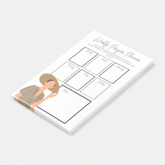 Woman Scripting Weekly Prayer Planner Note (Schuin)