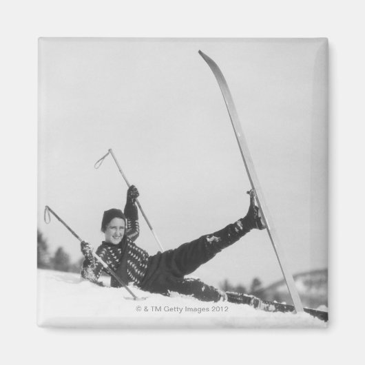 Woman Skier II Magneet (Voorkant)