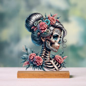 Woman Skull Dia De Los Muertos Skeleton (Neutre)
