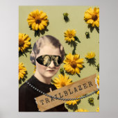 Woman Trailblazer Daisies Kitsch Poster (Voorkant)