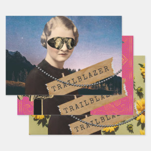  Woman Trailblazer Kitsch Veranderde Kunst Inpakpapier Vel