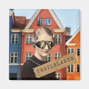  Woman Trailblazer Kitsch Veranderde Kunst Magneet