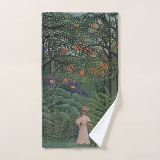 Woman Walking in an Exotic Forest, Henri Rousseau (Serviette à main)