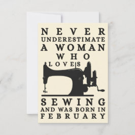 woman who loves sewing and was born in February Kaart